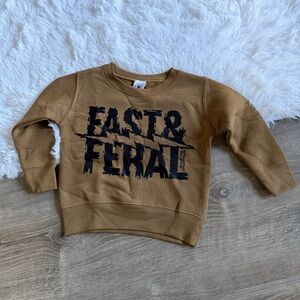 Strictly Wild Fast & Feral Graphic Brown Crew Sweatshirt NWT